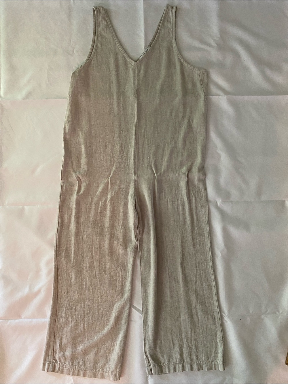 Double Zero Taupe Sleeveless V-Neck Wide-Leg Jumpsuit small